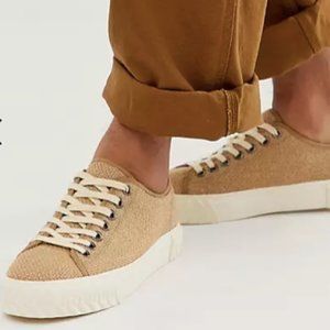 ASOS DESIGN Basket Weave Plimsolls with Chunky Sole